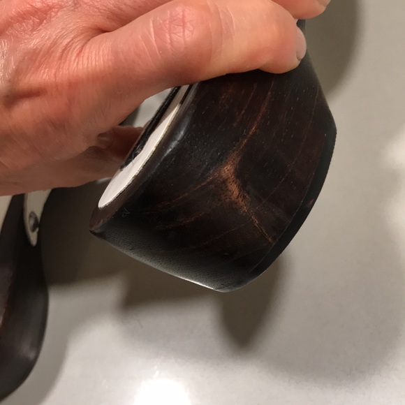 Vintage Candies White Leather-Wooden platform -flip flop Size 6 - FUN -Unique! - Picture 13 of 14